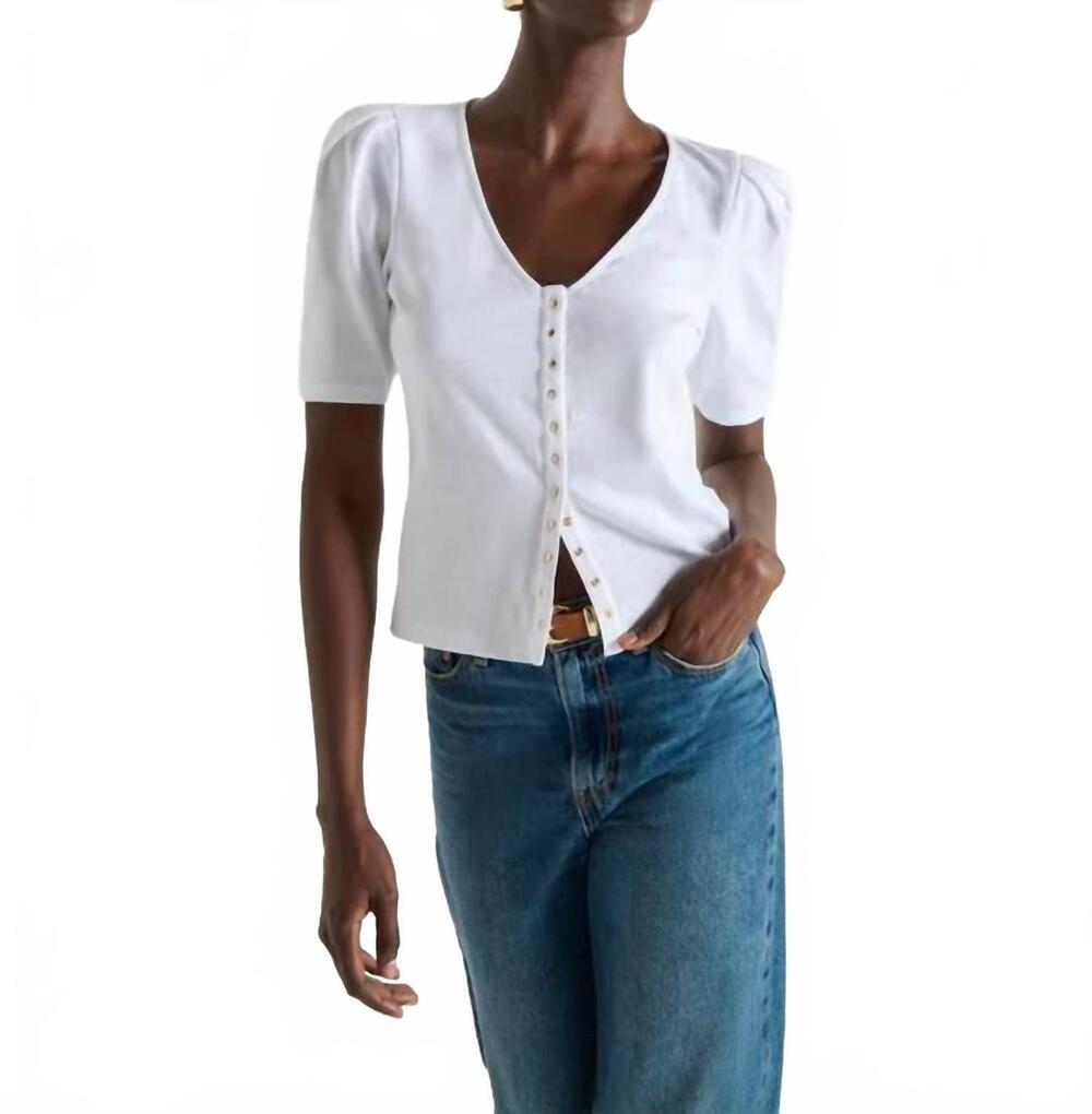 NEW NATION LTD jen button up blouse in white